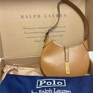 Ralph Lauren Camel Leather Shoulder Bag